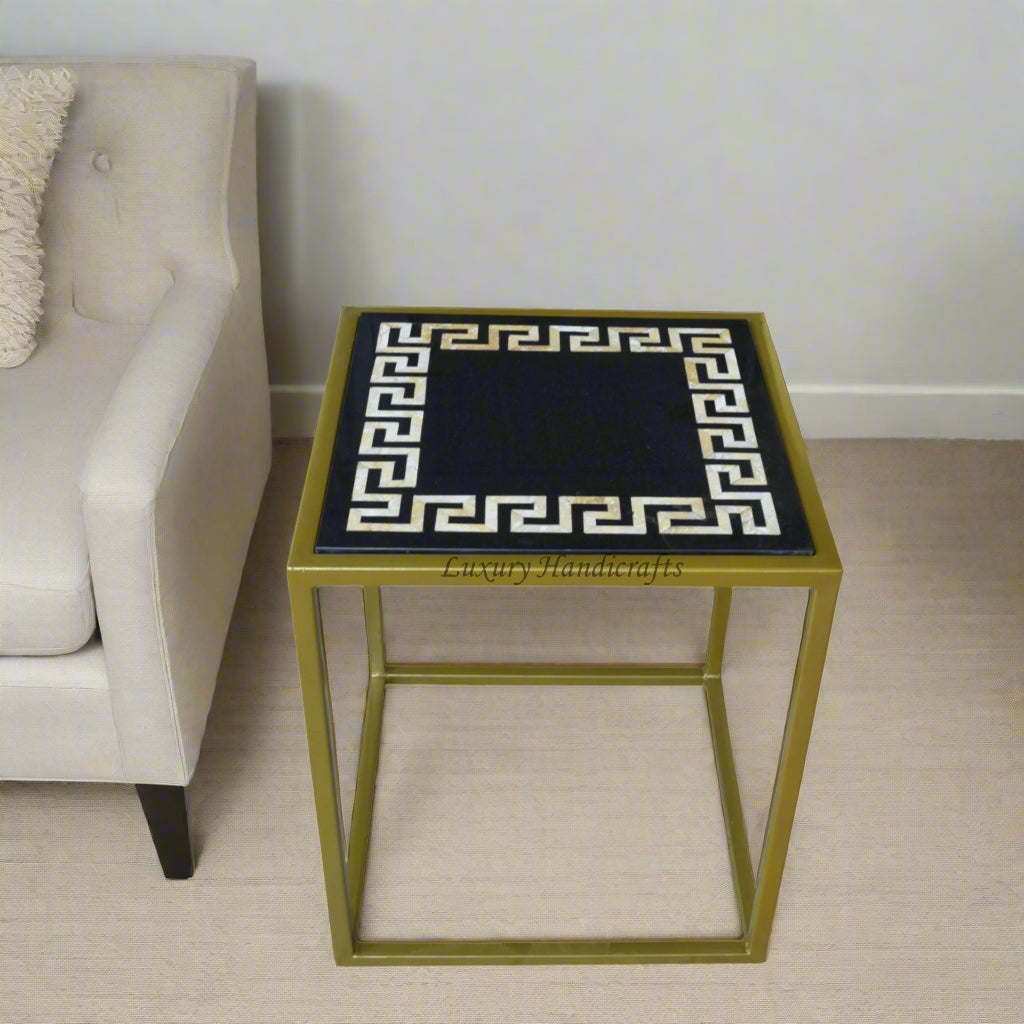 Greek Black Granite Side Table 1