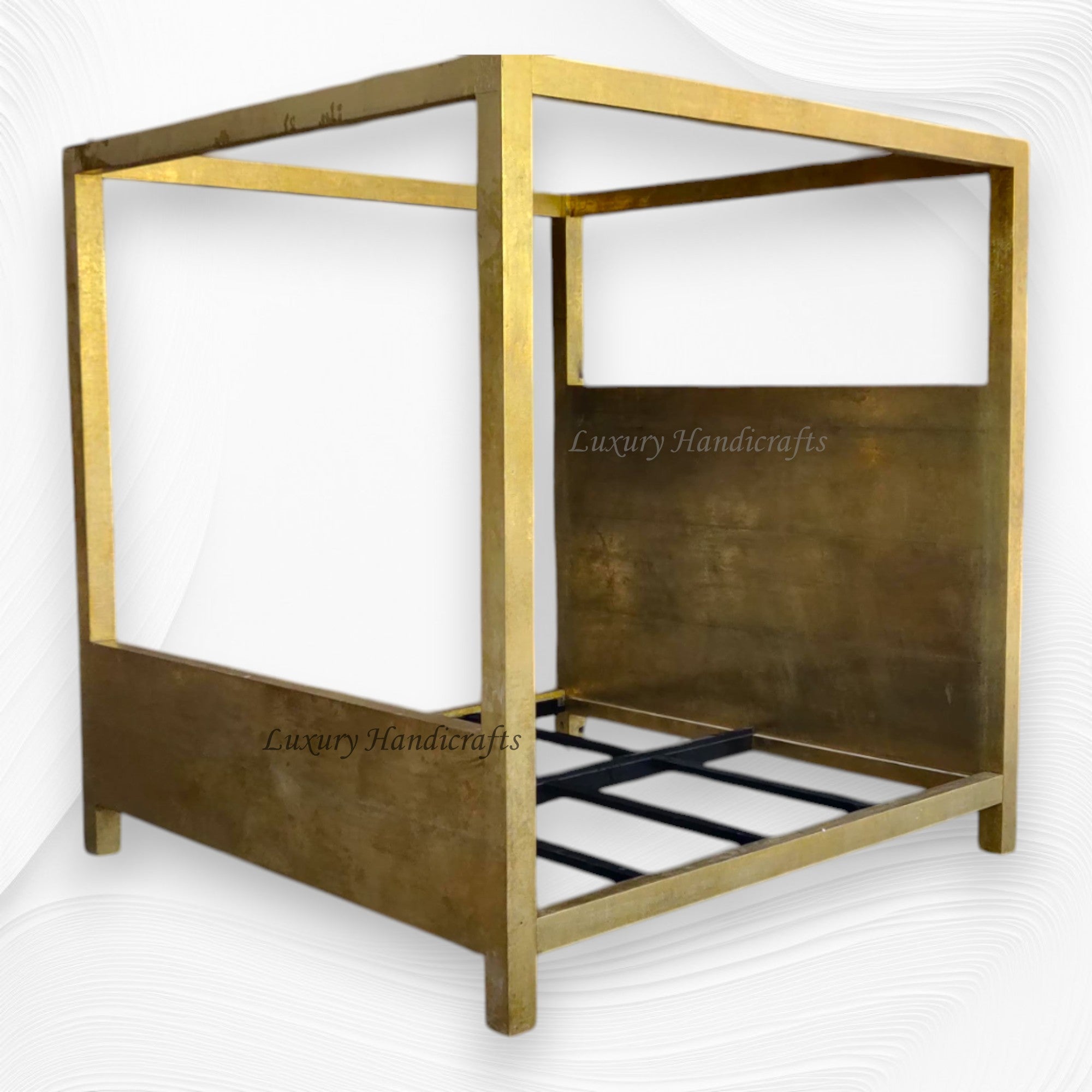 Hammered Brass Embossed Four Poster Bed 1