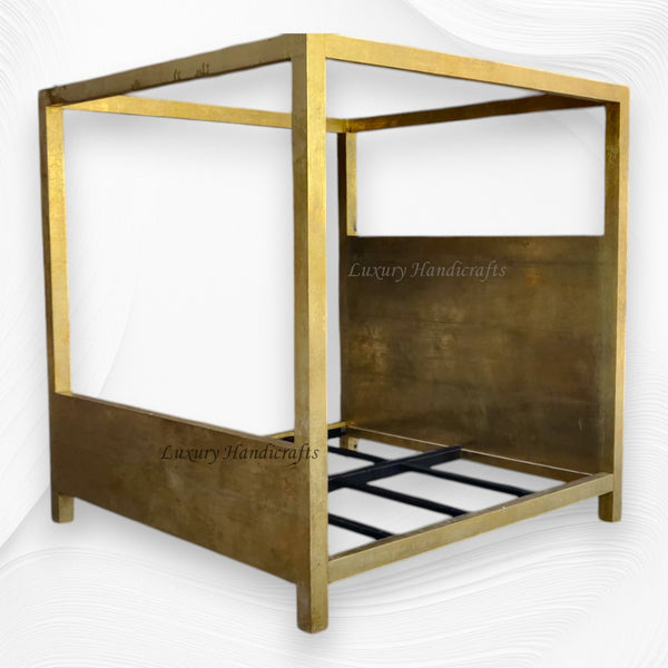 Hammered Brass Embossed Four Poster Bed 1