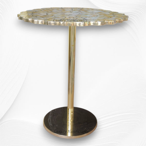 Yellow MOP Marigold Brass Accent Table 2