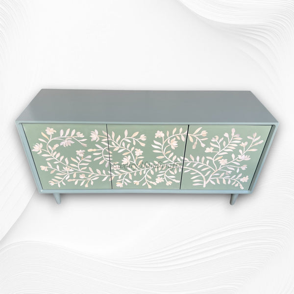 Bone Flower Media Console Sage Green 2