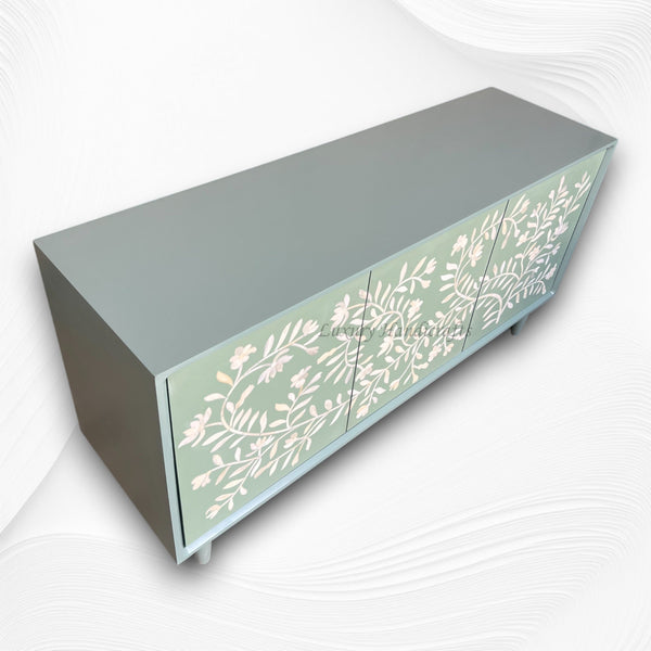 Bone Flower Media Console Sage Green 4